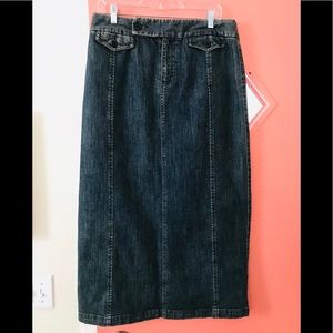 Long Eddie Bauer denim skirt.